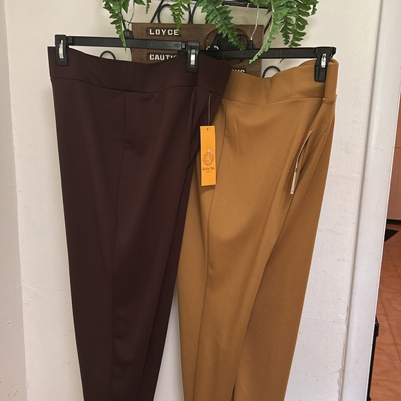 NWT Ruby Rd. Women Stretch Pull On Pants.  Colors: Cognac and Coffee. Size large - Picture 2 of 14